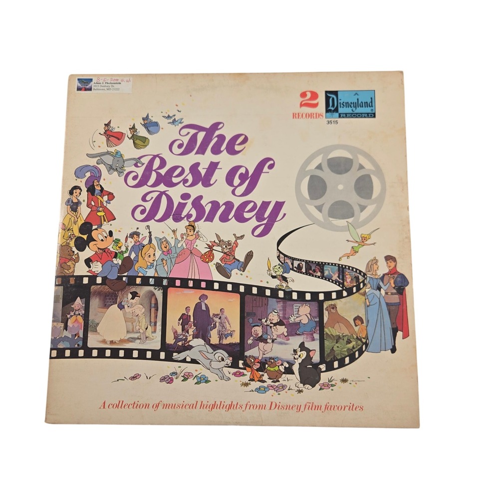Disneyland The Best of Disney Vinyl Record 2 LP Set 3515 Vintage Soundtrack